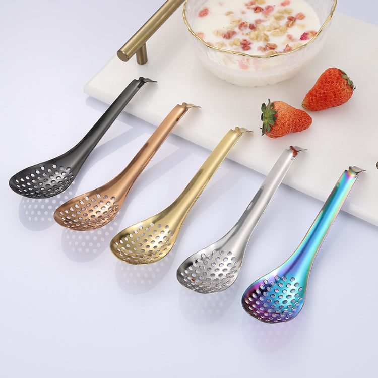 2 PCS 304 Stainless Steel Small Caviar Colander Molecular Cooking Spoon, Color: Golden