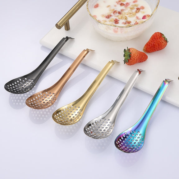 2 PCS 304 Stainless Steel Small Caviar Colander Molecular Cooking Spoon, Color: Colored
