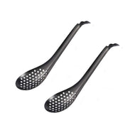 2 PCS 304 Stainless Steel Small Caviar Colander Molecular Cooking Spoon, Color: Black