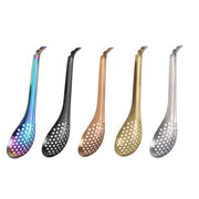 2 PCS 304 Stainless Steel Small Caviar Colander Molecular Cooking Spoon, Color: Black