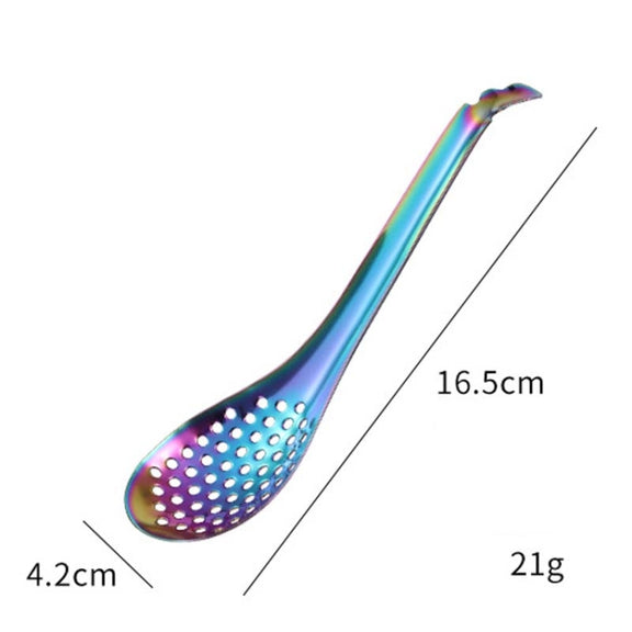 2 PCS 304 Stainless Steel Small Caviar Colander Molecular Cooking Spoon, Color: Black