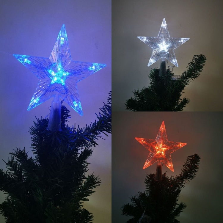 Christmas Tree Top Light LED Glowing Star Lights, Size: Small EU Plug(Blue)