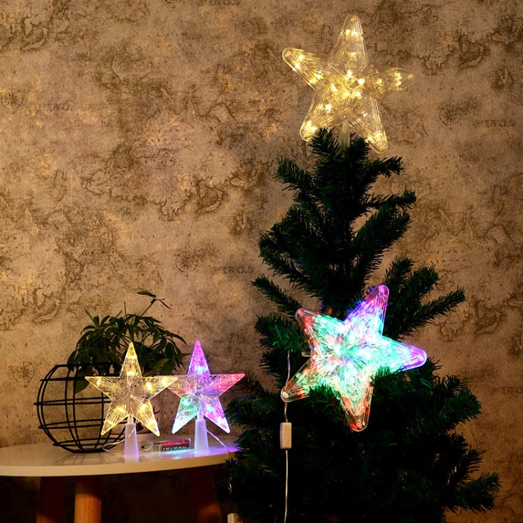 Christmas Tree Top Light LED Glowing Star Lights, Size: Large EU Plug(White)