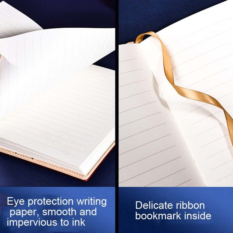B6 PU Leather Retro Password Book With Lock Diary Hand Book(Blue)
