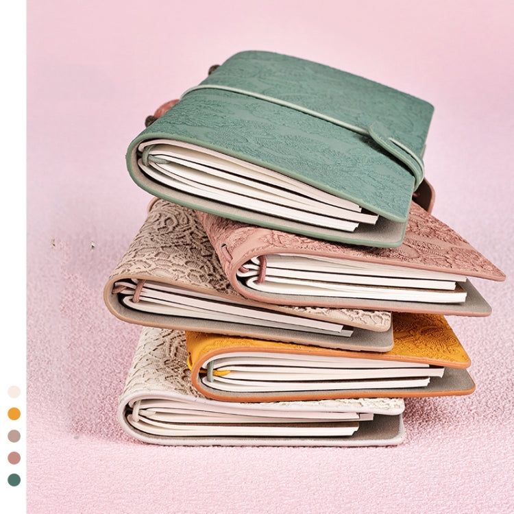 A6  Retro Lace Carved Girls Hand Ledger Diary With 3 Separate Inner Pages(Pink)