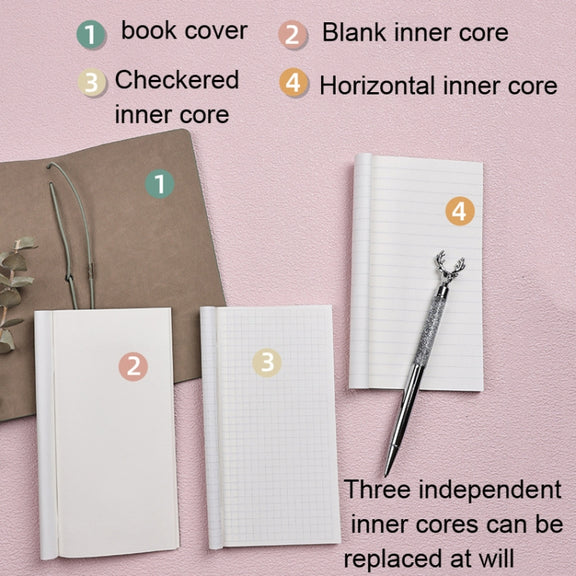 A6  Retro Lace Carved Girls Hand Ledger Diary With 3 Separate Inner Pages(Bright Orange)