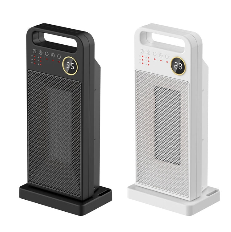 LCD Digital Display Rotary Remote Control Heater PTC Ceramic Heating Heater, Spec: UK Plug (Black)