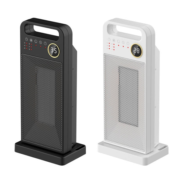 LCD Digital Display Rotary Remote Control Heater PTC Ceramic Heating Heater, Spec: UK Plug (Black)