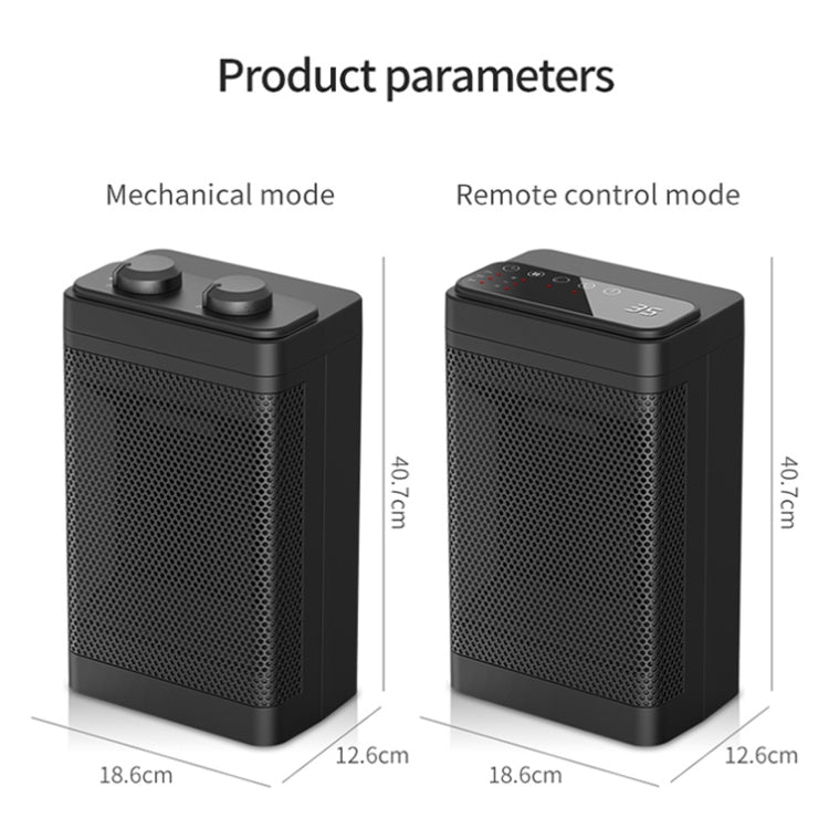 Office Household Mute Desktop Shaking Head Electric Heaters, Spec: Screen (EU Plug)