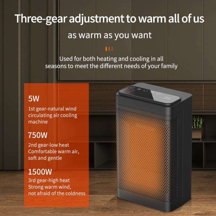 Office Household Mute Desktop Shaking Head Electric Heaters, Spec: Screen (EU Plug)