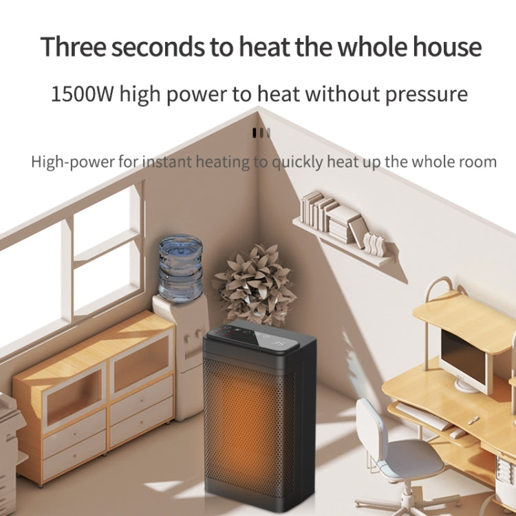 Office Household Mute Desktop Shaking Head Electric Heaters, Spec: Screen (EU Plug)