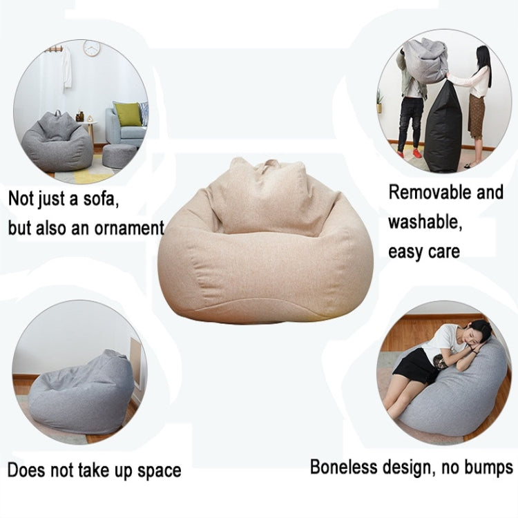 Lazy Sofa Bean Bag Chair Fabric Cover, Size: Large(Dark Gray)