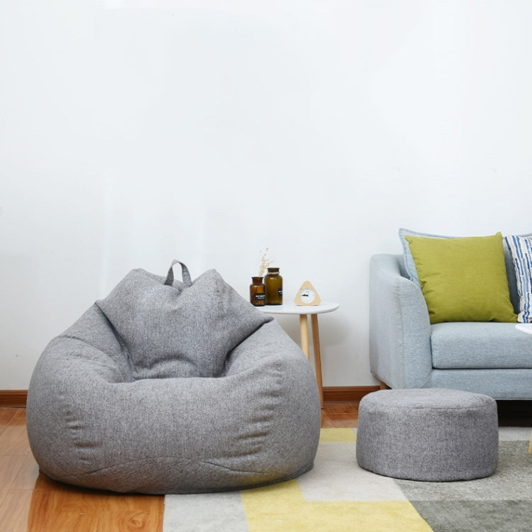 Lazy Sofa Bean Bag Chair Fabric Cover, Size: Large(Dark Gray)