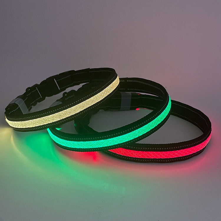 LED Rechargeable Wear-resistant and Water-resistant Pet Lighting Collar, Size: S(Black)