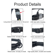LED Rechargeable Wear-resistant and Water-resistant Pet Lighting Collar, Size: S(Black)