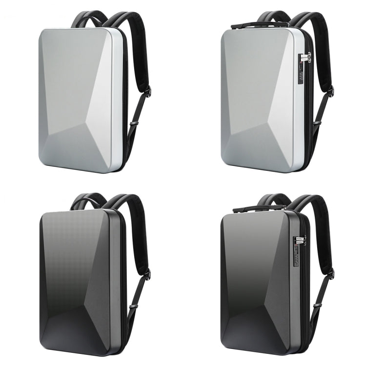Bopai 61-93318A Hard Shell Water-resistant Expandable Backpack with USB Charging Hole, Spec: Password (Black)