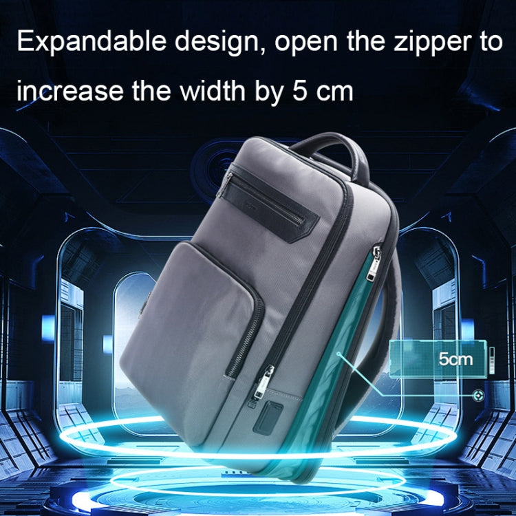 Bopai 61-121518 Multi-compartment Water-resistant Expandable Backpack with USB Charging Hole(Dark Gray)