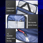 Bopai 61-121518 Multi-compartment Water-resistant Expandable Backpack with USB Charging Hole(Dark Gray)