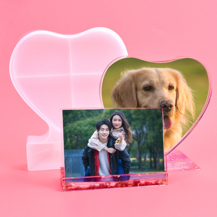 Heart-shaped Square Photo Frame Display DIY Silicone Mould, Spec: S (Heart-shaped)