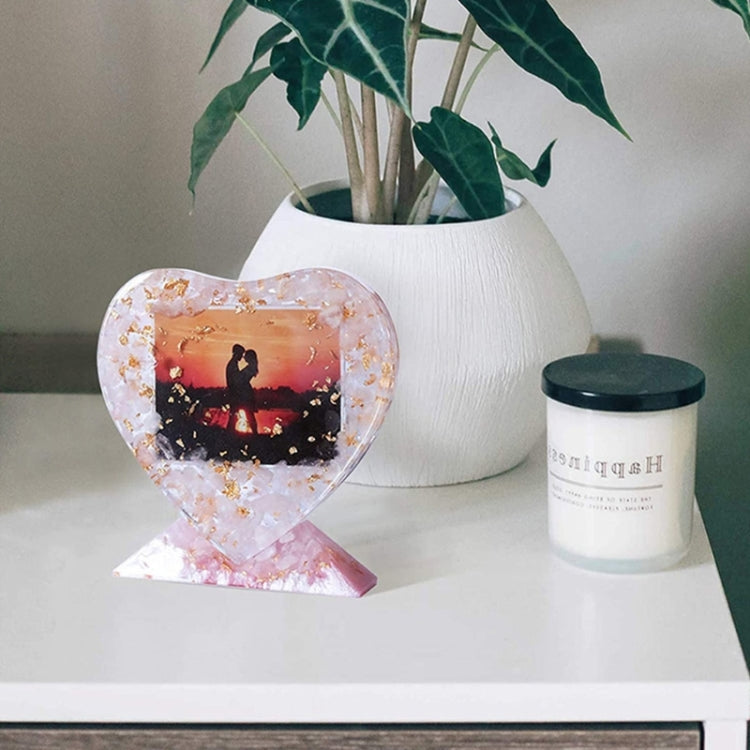 Heart-shaped Square Photo Frame Display DIY Silicone Mould, Spec: S (Heart-shaped)