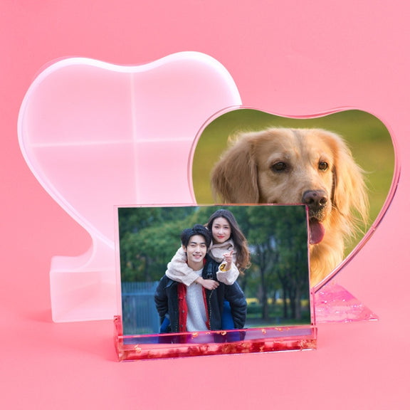 Heart-shaped Square Photo Frame Display DIY Silicone Mould, Spec: L (Square)