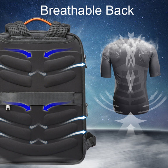 Bopai 61-120691A Water-resistant Anti-theft Laptop Backpack with USB Charging Hole, Spec: Regular Version