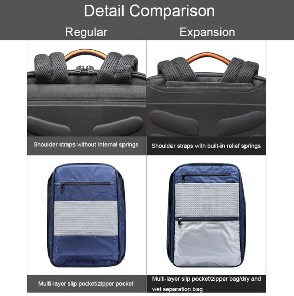 Bopai 61-120691A Water-resistant Anti-theft Laptop Backpack with USB Charging Hole, Spec: Regular Version