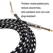 Guitar Connection Wire Folk Bass Performance Noise Reduction Elbow Audio Guitar Wire, Size: 6m(Black White)