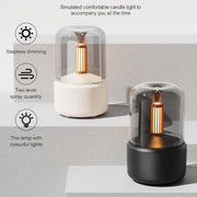 120ML Simulated Candlelight Aroma Diffuser USB Home Atmosphere Night Light Humidifier(Black)