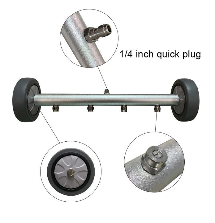 Car Chassis Washe 1/4 Quickly Inserts Road Cleaning Brush(Grey)