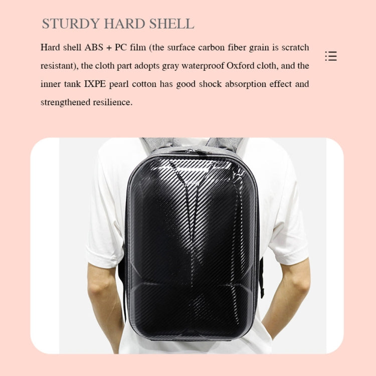 Hard Shell PC Carbon Fiber Backpack for DJI Mini 3 Pro Drone(Dark Grey)