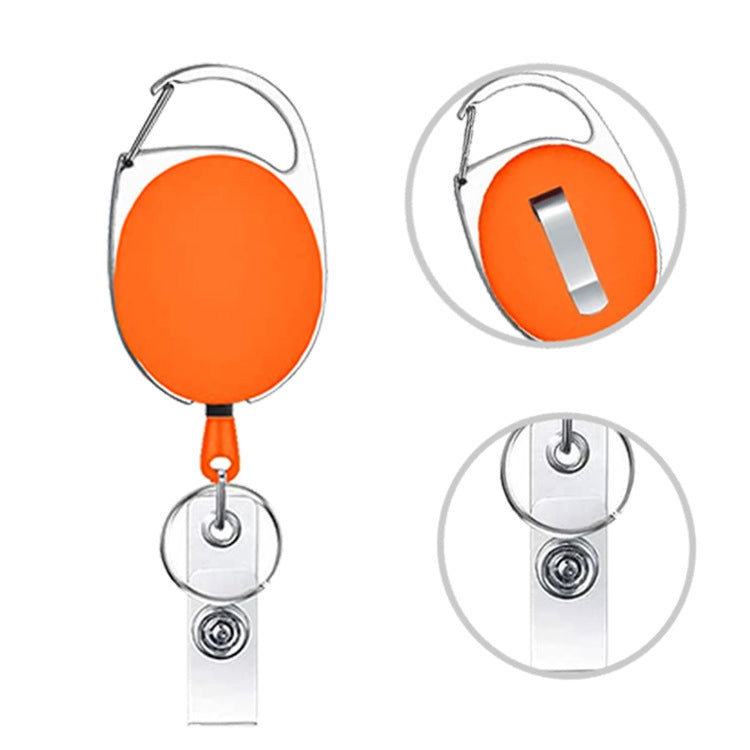 68cm Retractable Pull Badge Reel Zinc Alloy ID Lanyard Name Tag Card Badge Holder(Pink)