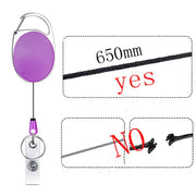 68cm Retractable Pull Badge Reel Zinc Alloy ID Lanyard Name Tag Card Badge Holder(Pink)