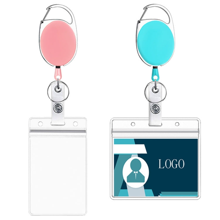 68cm Retractable Pull Badge Reel Zinc Alloy ID Lanyard Name Tag Card Badge Holder(Red)