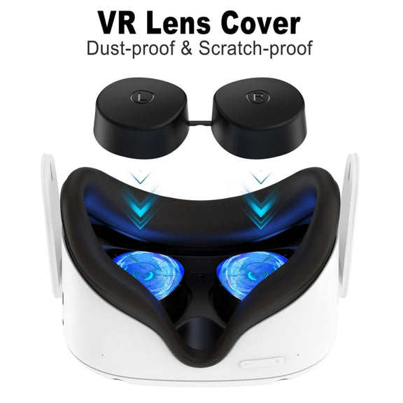 VR Silicone Eye Mask+Lens Protective Cover+Joystick Hat, For Meta Quest 2(Pink)
