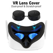VR Silicone Eye Mask+Lens Protective Cover+Joystick Hat, For Meta Quest 2(Gray)