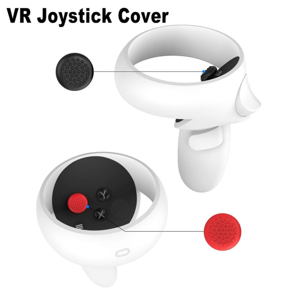 VR Silicone Eye Mask+Lens Protective Cover+Joystick Hat, For Meta Quest 2(Gray)