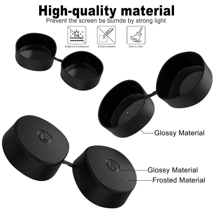 VR Silicone Eye Mask+Lens Protective Cover+Joystick Hat, For Meta Quest 2(Gray)