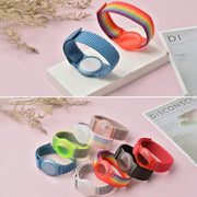 220mm  For AirTag Tracker Child Adult Nylon Strap Wristband Protective Case (Rainbow)