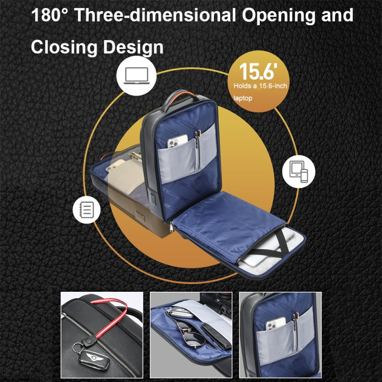 Bopai 61-121561 Multifunctional Anti-theft Laptop Business Backpack with USB Charging Hole(Black)
