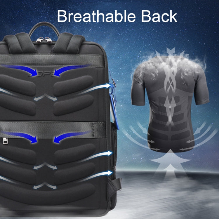 Bopai 61-121981 Multifunctional Anti-theft Laptop Business Backpack with USB Charging Hole(Navy Blue)