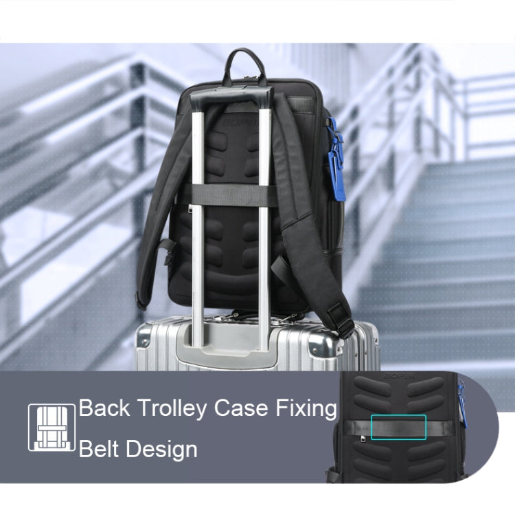 Bopai 61-121981 Multifunctional Anti-theft Laptop Business Backpack with USB Charging Hole(Navy Blue)