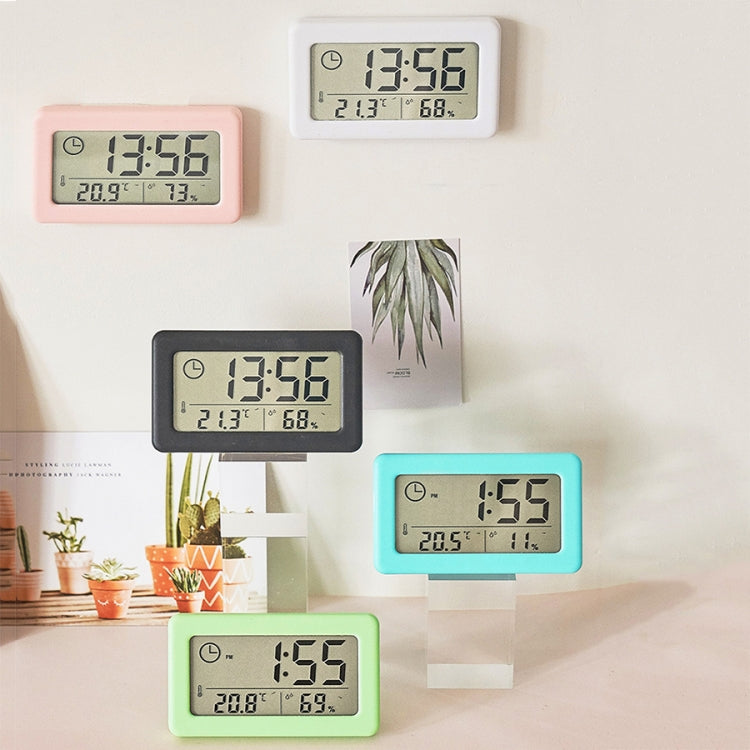 YD005 Mini Light and Thin LCD Screen Temperature/Humidity Meter Electronic Clock(Black)