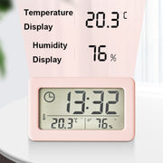 YD005 Mini Light and Thin LCD Screen Temperature/Humidity Meter Electronic Clock(Green)