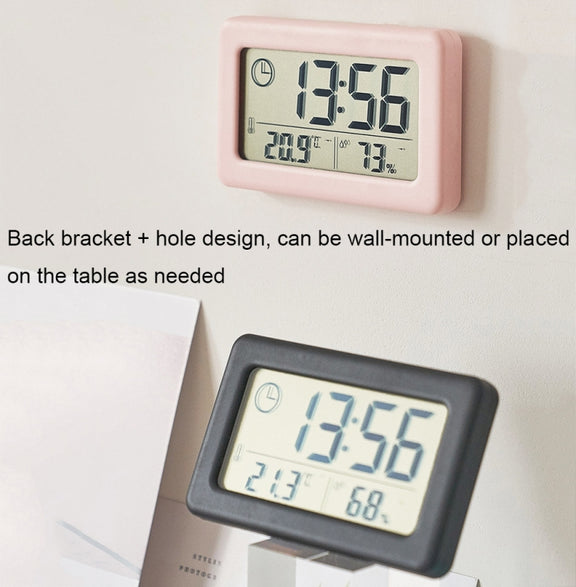YD005 Mini Light and Thin LCD Screen Temperature/Humidity Meter Electronic Clock(Green)