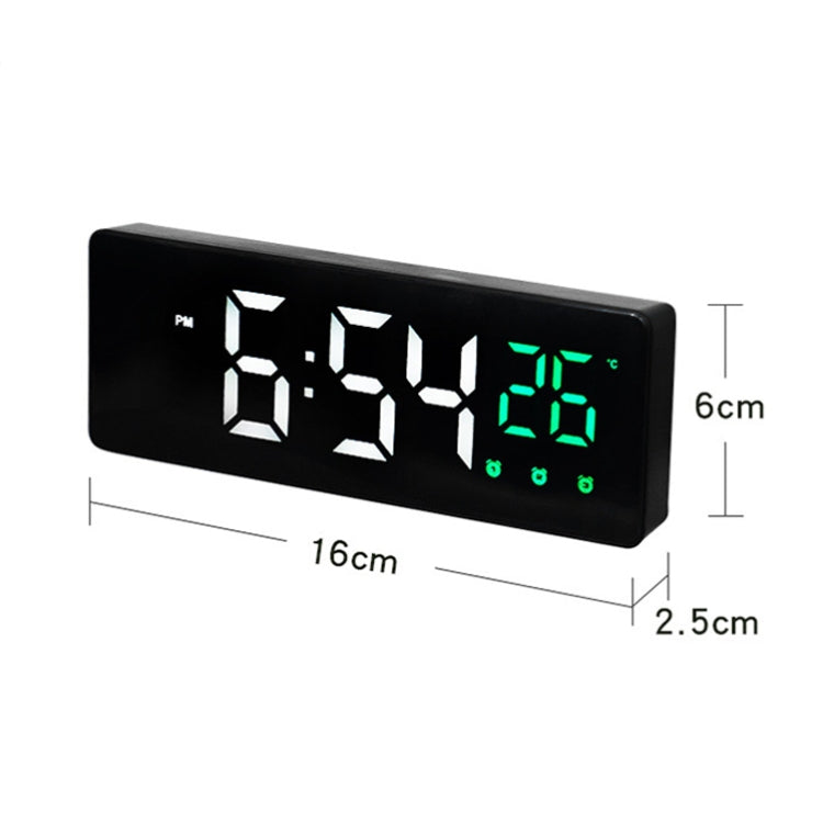 0715 Voice-activated LED Mute Date Temperature Display Electronic Clock(Black Surface Red Light)
