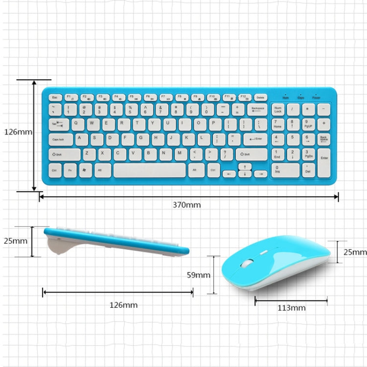MLD-568 Office Gaming Mute Wireless Mouse Keyboard Set(Blue)