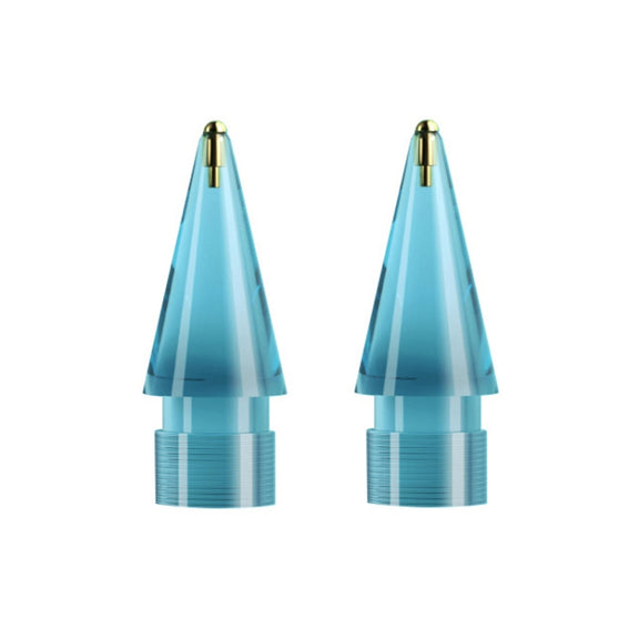 For Apple Pencil 1/2 2pcs Stylus Transparent Replacement Needle Nib, Spec: Round (Blue)