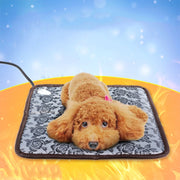 Water-resistant Bite-proof Wear-resistant Adjustable Temperature Pet Electric Blanket, Specification: 45x45cm(AU Plug Flower)