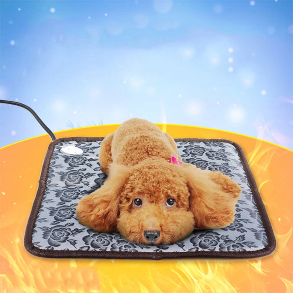 Water-resistant Bite-proof Wear-resistant Adjustable Temperature Pet Electric Blanket, Specification: 45x45cm(AU Plug Flower)